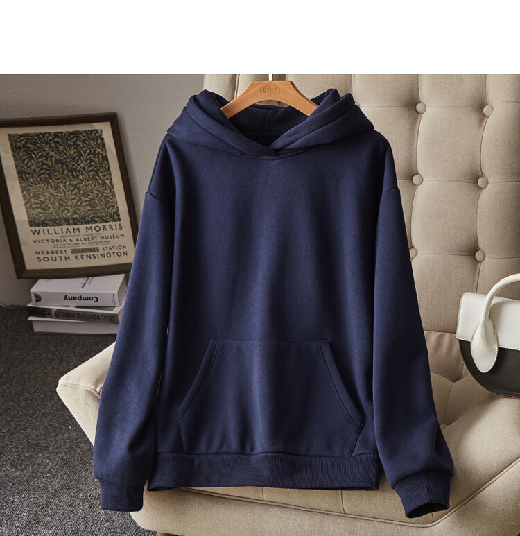 Dme [Hooded Commuter] Winter Fashion Fleece-Lined Drop Shoulder Long Sleeve Pocket Commuter Sweatshirt for Women, Linen Gray, M 28