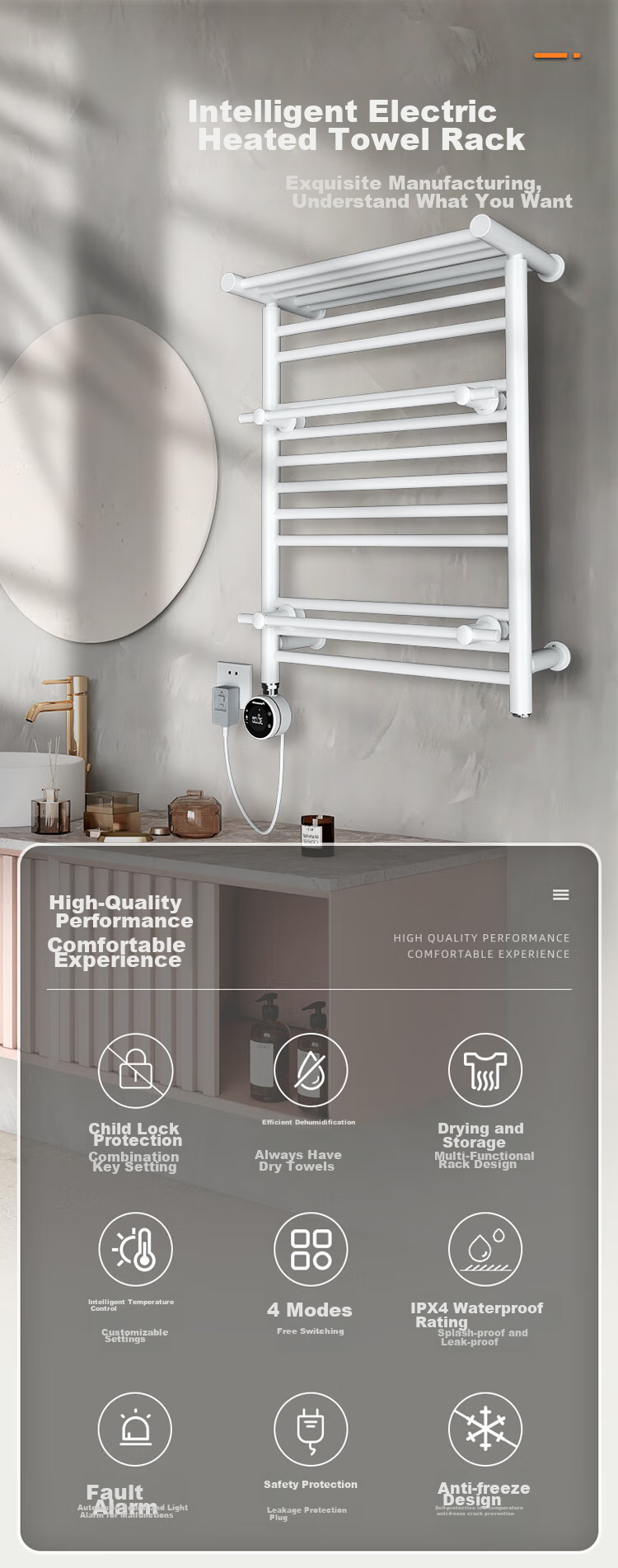 Panasonic Intelligent Heating Electric Towel Rack, Bathroom Drying Rack, J0548RCW 6