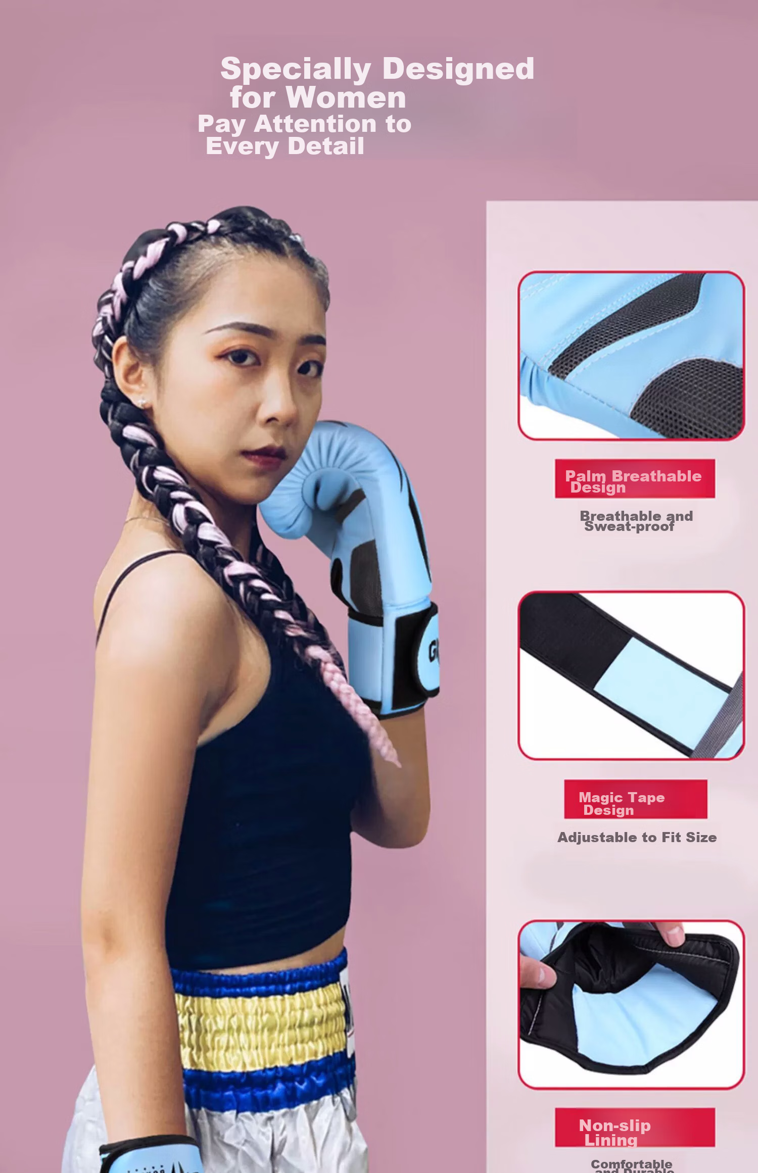 Jingpai Children's Sanda Fighting Target Foot Target Parent-Child Set, Home Exercise for Adults And Kids, Boxing Gloves, Sky Blue Color 2
