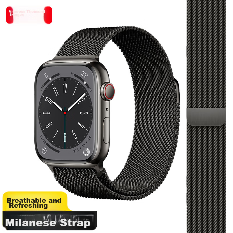 Weiqiantu [Milanese] Compatible with Apple Watch S12/S11 Strap, Apple IWatch S12/S11/10 SE3/Ultra4/3/2 Strap, Magnetic, for Men And Women, 9/8 Models