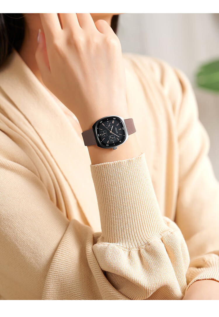 Julius Ladies' Gift Box Multifunctional Six-Dial Elegant Waterproof Quartz Watch for Women And Students, Black Coffee MGSL-1443C 8