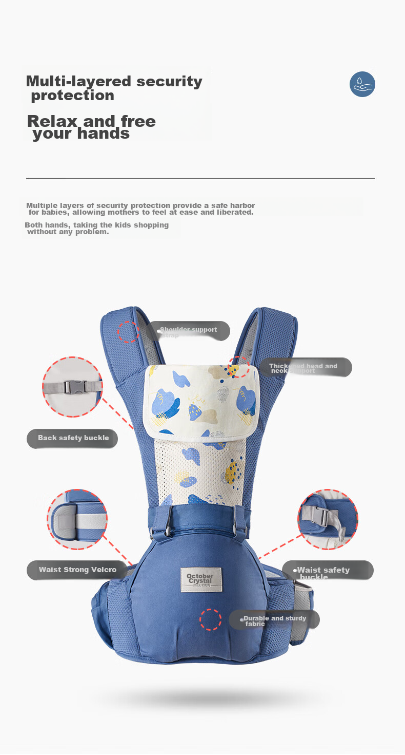 Shiyuejiejing Baby Carrier Waist Stool, Multifunctional, Suitable for All Seasons, Lightweight And Breathable, Perfect for Carrying Babies, Ink Gree 6