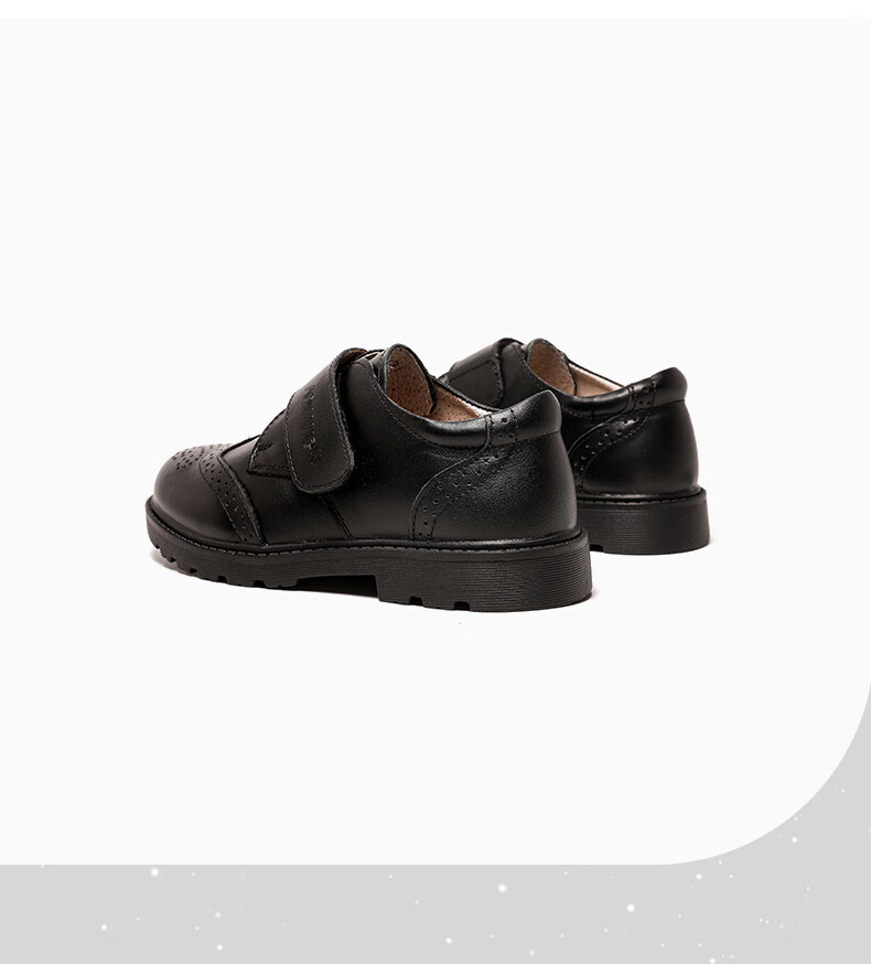 Aokang Boys' Leather Shoes, Black Soft-Soled Performance Shoes, Spring And Autumn New Style Children's Shoes, British Style Genuine Leather Performance Shoes for Older Childre 6