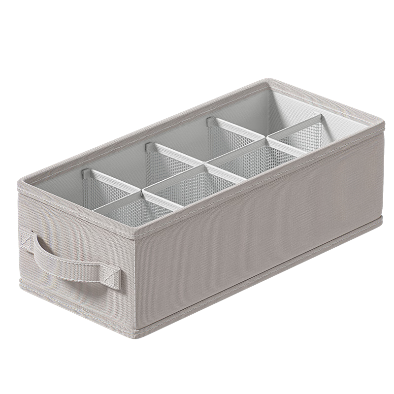Baicaoyuan Underwear Storage Box, Bra And Sock Organizer, Panty Storage Container, Household Closet Divider, Storage Box with 8 Compartments