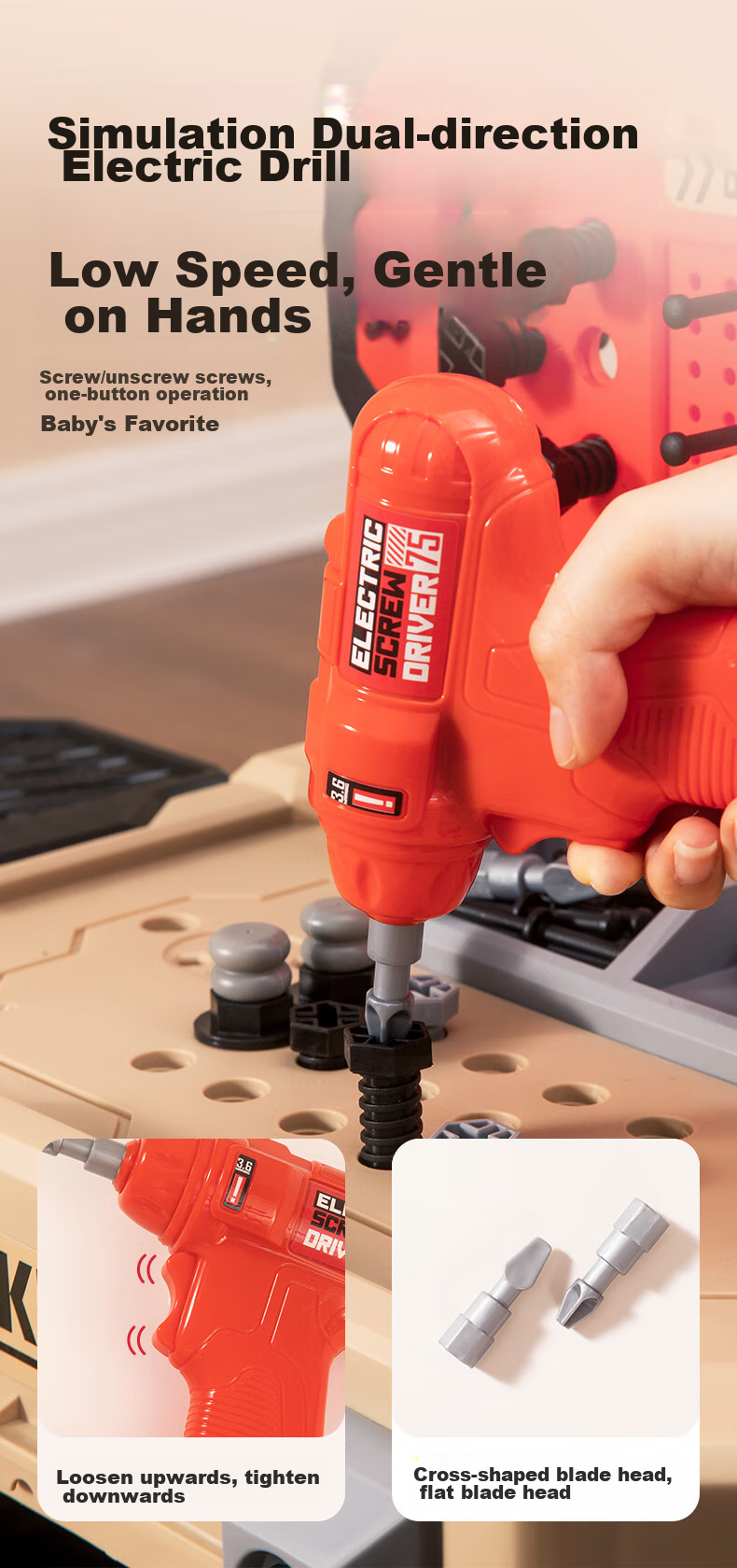 Beienshi Children's Screwdriver Toy, Boys' Electric Drill, Assembly And Disassembly Set, Toolbox, Children's Birthday Gift 5