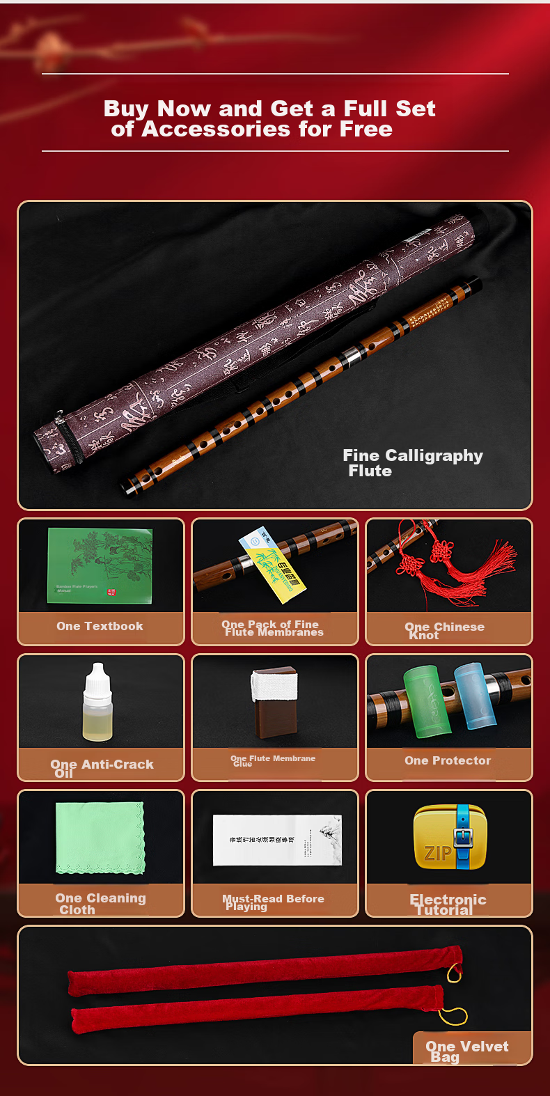 RANGE Bitter Bamboo Flute, F Key Professional Beginner Performance Flute, Musical Instrument for Adults And Childre 2
