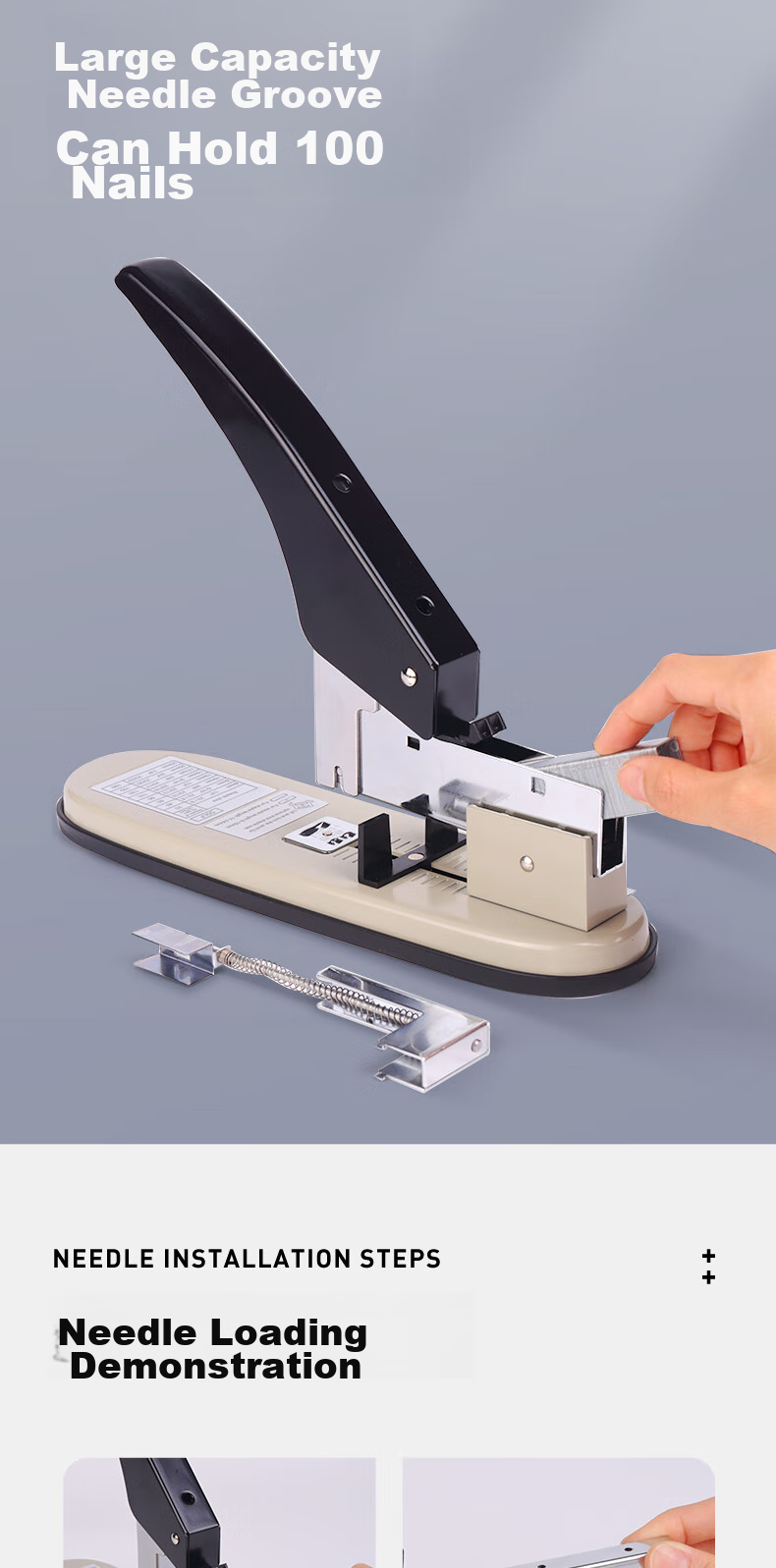 KW-Trio Heavy-Duty Stapler, Large Capacity Office Stapler, Thickened 23 Series, Can Staple up to 100 Pages 1