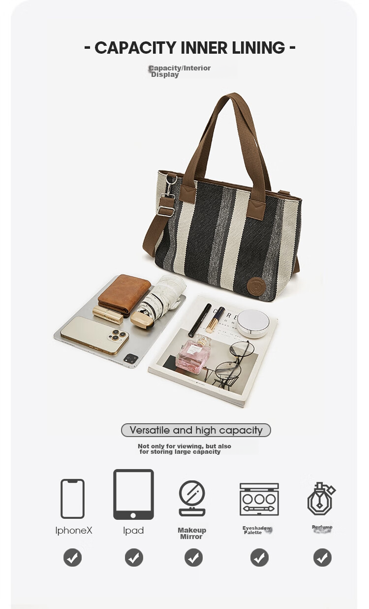 FOXER Women's Handbag, Large Capacity Tote Bag, Shoulder Bag, Crossbody Bag, Handheld Bag, Valentine's Day Gift 7