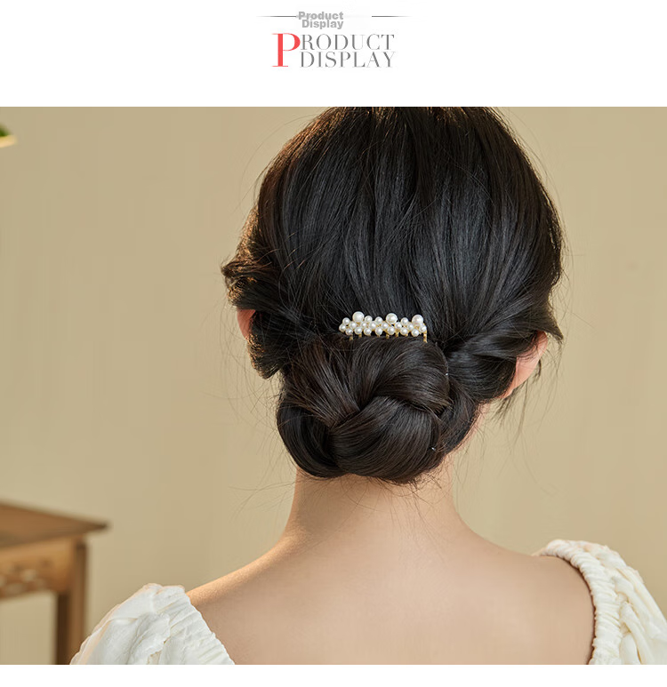 CHIMERA Freshwater Pearl Hair Comb, Bun Maker, Flyaway Hair Tamer, Bangs Clip, High-End Hairpin for Women, Mid-Autumn Festival Gift 13