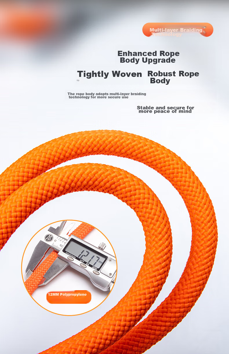 Kanle Safety Lanyard with Hook, High-Altitude Work Rope, Wear-Resistant Construction Site Safety Belt, Electrical Work Protection Strap 6