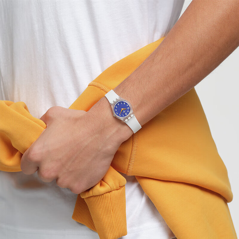 Swatch Swiss Watch, Compact Quartz Watch for Middle And High School Students' Exams, Gift for Girlfriend, Holiday Present, Pure Orange Heart