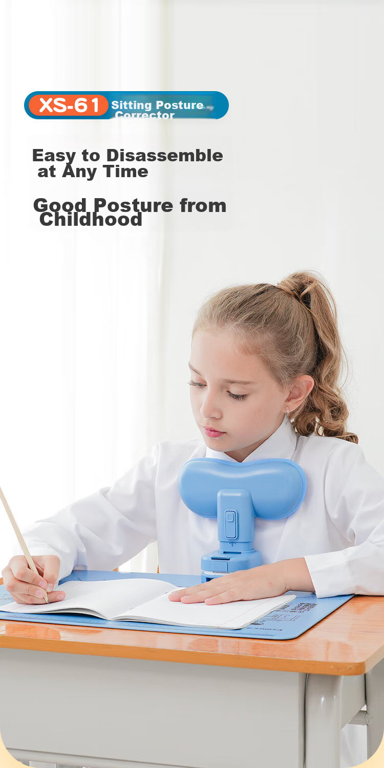 COMIX Children's Posture Corrector Desk Stand, Student Learning Posture Corrector to Prevent Hunching, Posture Correction Device for Writing, Anti-Curved Spine Children's Gift XS-61 Blue 2