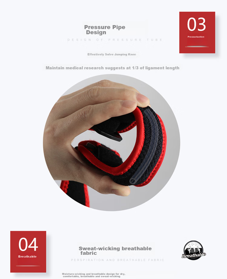 AQ Patellar Strap Compression Band Patellar Protection Band for Men And Women Sports Patellar Knee Brace 50511SP Black And Red 7
