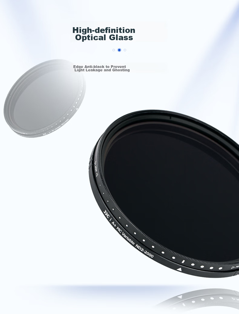 JJC [11 Adjustable Stops] ND Filter 55mm Neutral Density Filter ND2-2000 Variable, Suitable for Canon R10 R7 Nikon Sony A7m4/m3 A6700 Fuji X-Tonle 11