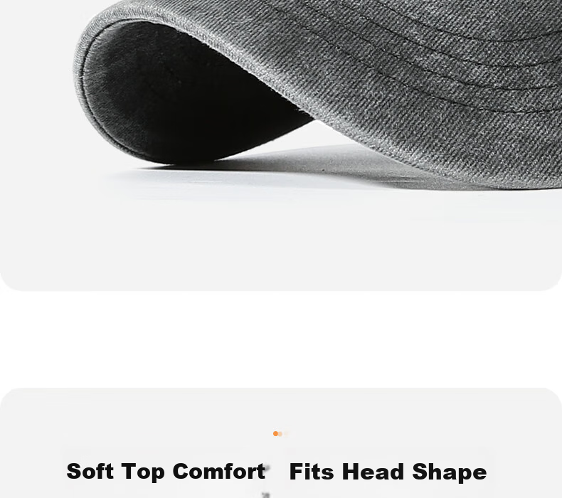 CACUSS Women's Baseball Cap Summer Outdoor Duckbill Hat Large Head Circumference Pure Cotton Soft Top Slim Face Sun Hat Dark Gray 8