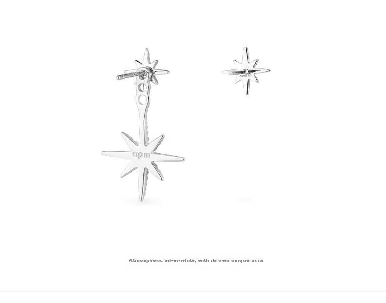 APM Monaco Hexagram Asymmetric Stud Earrings, Luxurious And Elegant Jewelry, Gift for Girlfriend Or Wife 6