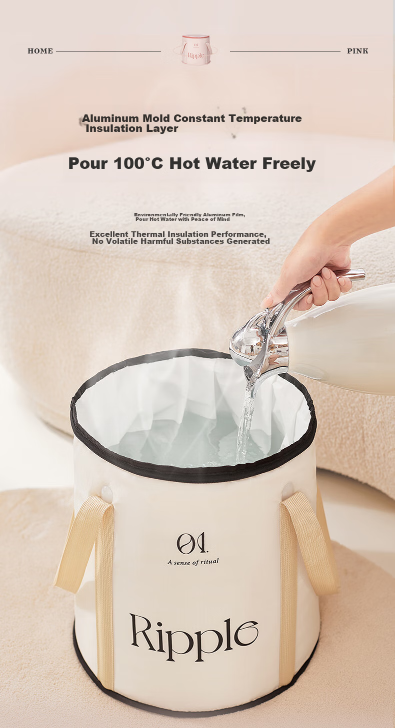 EACHY Foldable Foot Soaking Bucket, Calf Bath Tub, Foot Washing Basin, Deep Portable Home Use, Deep Insulated Foot Soaking Bag, Purple 6