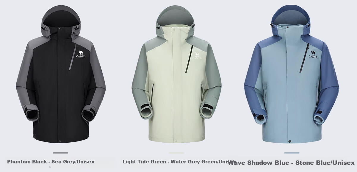 CAMEL [Wang Junkai's Style - Wangzhe Kaijia Evo] Outdoor Jacket, Three-In Rain-Proof Mountaineering Suit, 0780 19