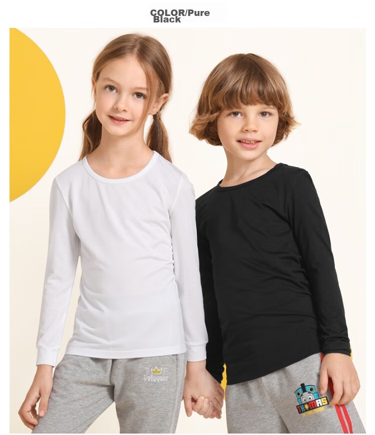 Baleno Children's Spring And Summer Round Neck Underwear Long Sleeve Base Layer for Boys And Girls 82817012 01W White 110cm 9