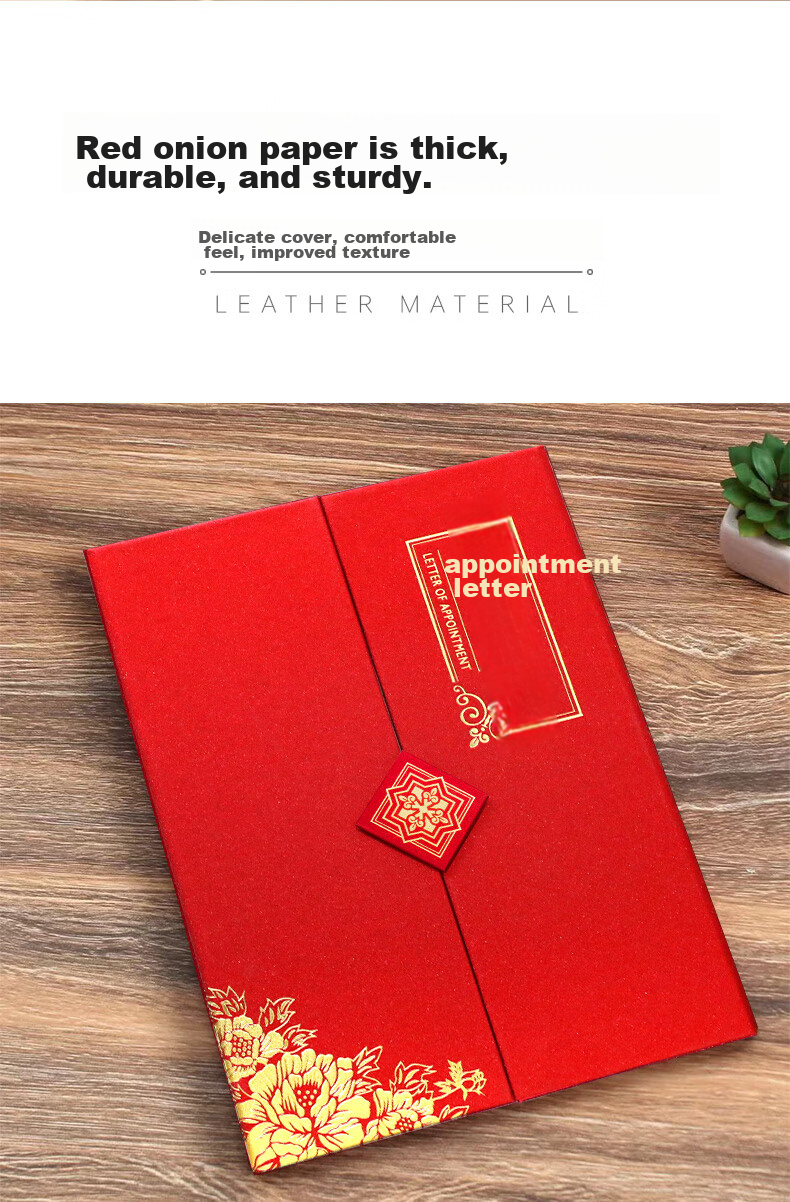 Befon A4 Appointment Letter, Appointment Book Cover, Appointment Certificate, Commission Document, Student Appointment Letter, Award Certificate Holder, Protective Cover with 2 Inner Pages, 1389 4