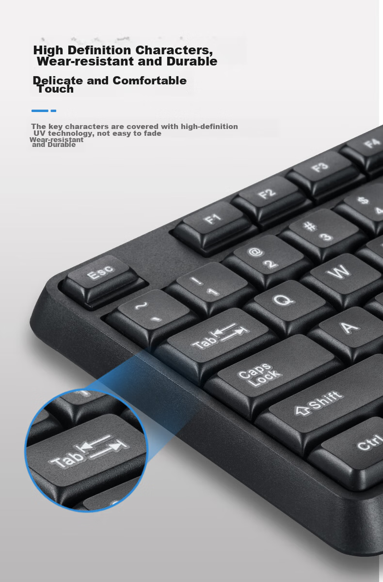 GESOBYTE Wireless Keyboard, Quiet Low-Noise Office Keyboard, Compatible with Desktop And Laptop, Built-In Receiver Plug-And K139W Battery Version, Black 6