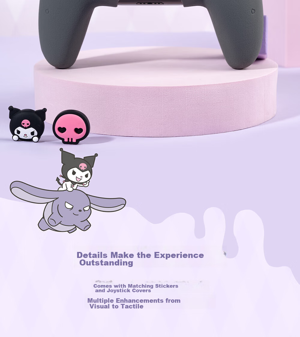 Jixiang Switch Pro Protective Case, Sanrio Kuromi Nspro Game Controller Cover, Cute Cartoon Full Coverage Soft Case, Shockproof Dustproof Protective Shell Accessory 16