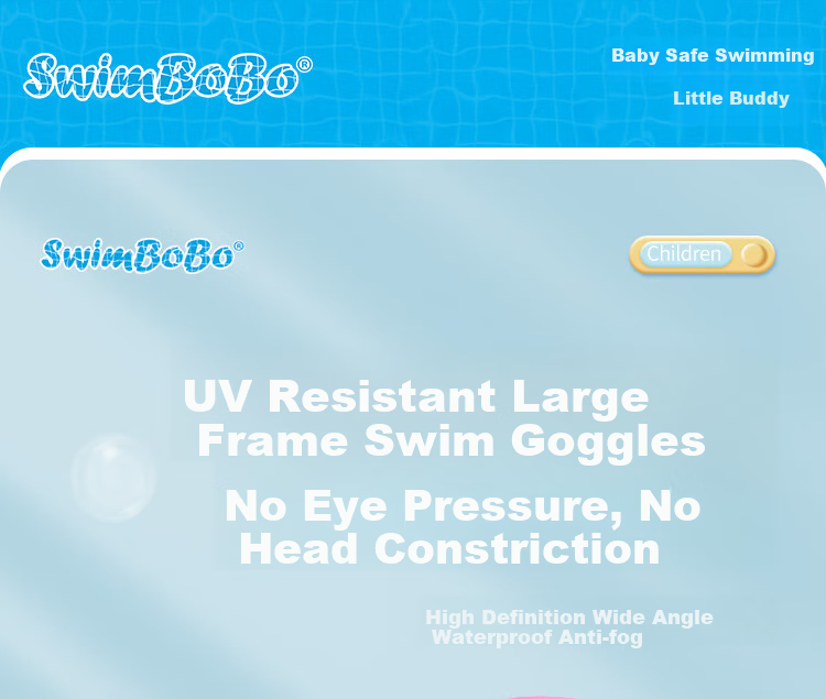 Swimbobo Children's Large Frame Swimming Goggles, High-Definition Anti-Fog Waterproof Diving Glasses for Boys And Girls, Swimming Equipment S007 Blue Yellow 1