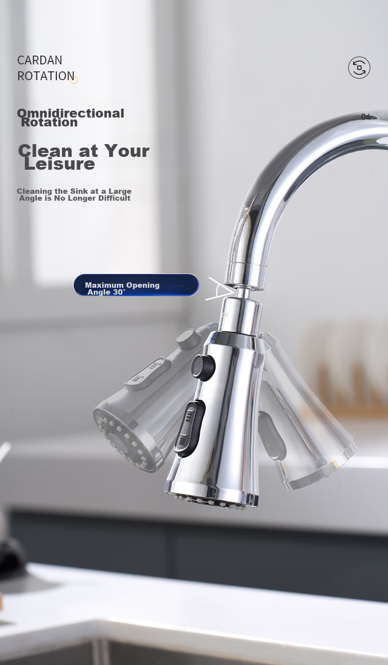 ARROW Faucet Extender Aerator, 360-Degree Rotating Anti-Splash Kitchen Sink Three-Outlet Extender 7
