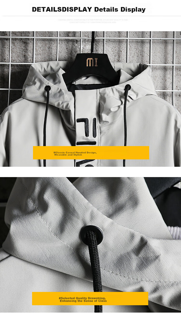 I'M DAVID Men's Windbreaker Jacket for Spring, Autumn And Winter, Workwear Outdoor Fleece-Lined Thickened Sports Loose Fit Jacket, Black, M 12