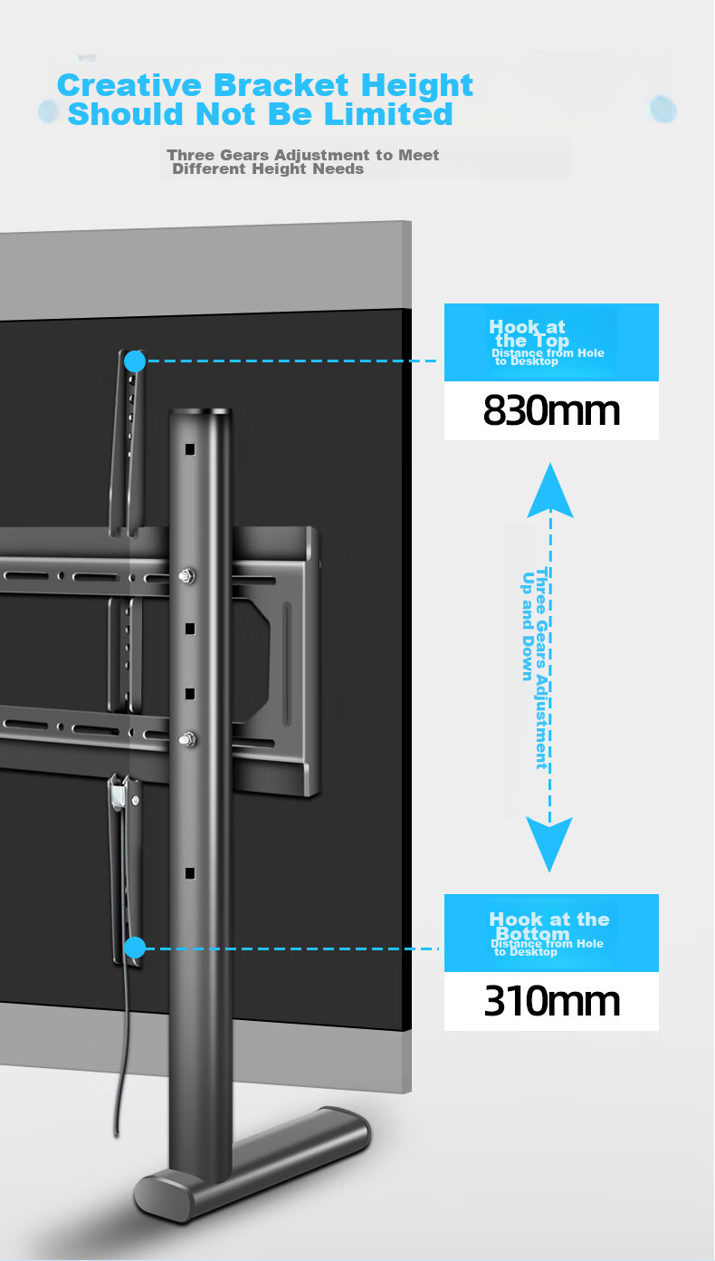 Jianleji 42-55 Inch TV Stand, Universal Desktop Mount, No Drilling Required, Adjustable Height, Suitable for Xiaomi, Sony, Haier, Hisense 14