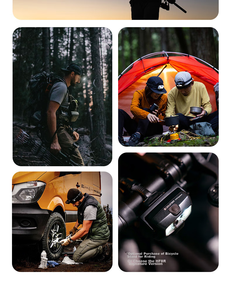LED LENSER German High-Intensity Headlamp HF8R, Ultra-Bright Black Technology, Intelligent Sensor, Long Battery Life, Outdoor Fishing 18