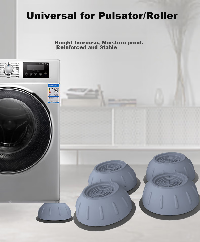 ProPre Washing Machine Base Foot Pads Compatible with Haier, Little Swan, Siemens Drum And Impeller Washing Machines Universal Height-Increasing Waterproof Non-Slip Anti-Vibration Pads Thickened Fixed Bases 4-Pack 1