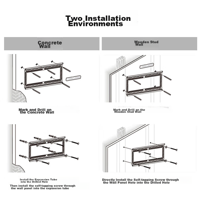Jiangwutong TV Wall Mount (26-65 Inches), Bracket Wall Mount Suitable for Xiaomi, Hisense, TCL, Specialized TV Stand, Skyworth, Sony, LeTV, Konka, Haier, Huawei 6