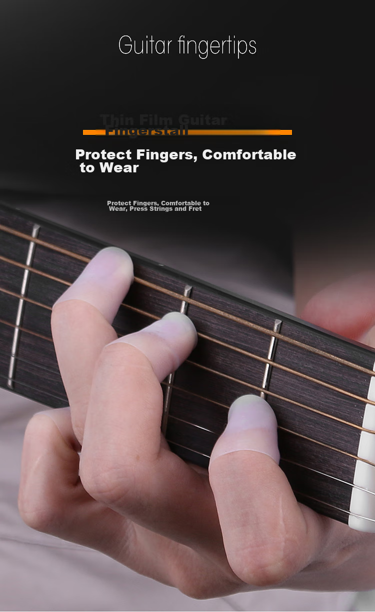 Maneryuepu Guitar Left Hand Finger Cover, Ukulele Guitar String Pressing Finger Protector, Protective Sleeve, Guitar Accessory, Medium Size 5