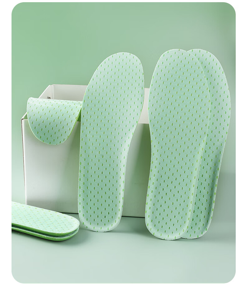 FOOTOPPO Mint Deodorizing Insoles for Men, Odor-Resistant Fragrant Sports Sweat-Absorbing Breathable Work Safety Shoes Long-Lasting Antibacterial Insoles Ultra-Soft Women's 17