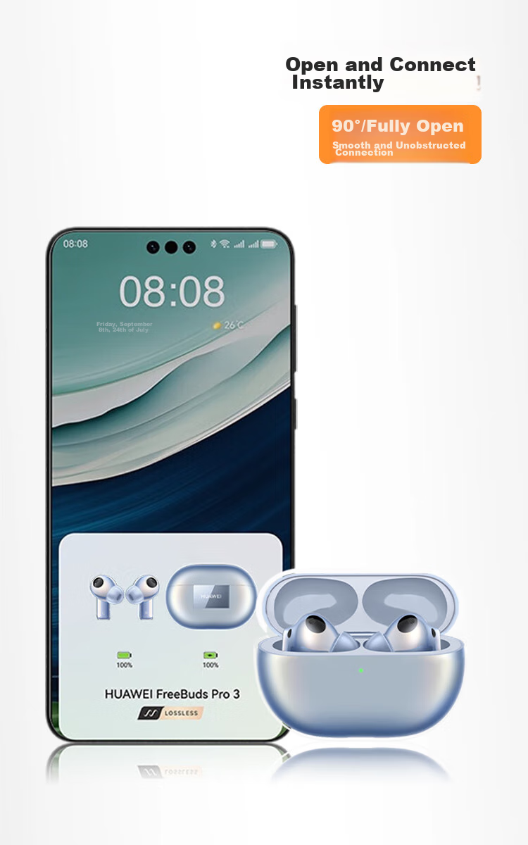 ESCASE Transparent Silicone Case for Huawei FreeBuds Pro 3, Bluetooth Earphone Storage Box, Full Protection Shockproof Ultra-Thin Cover with Strap for Bare Device Aesthetics 7