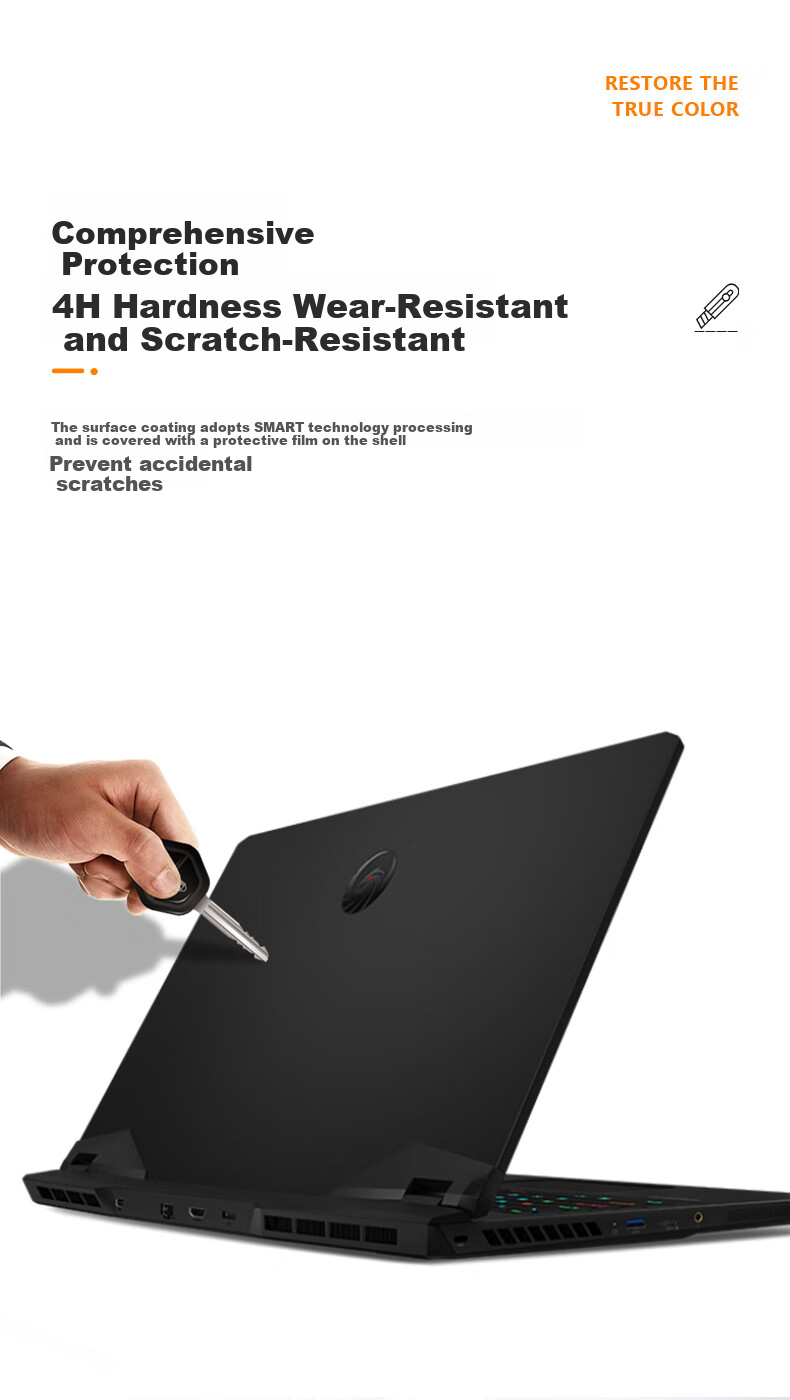 Jiasu Compatible with MSI Leiyin 17 2024 Model Shell Film (MS-17KK), 17.3-Inch Laptop Matte Shell Protective Sticker, Full Set of Body Film 3