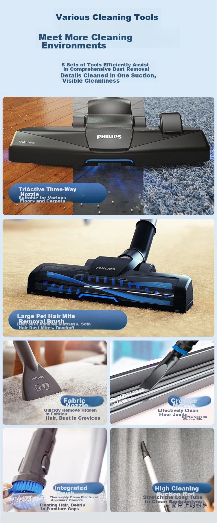 PHILIPS Upright Vacuum Cleaner, Household Cleaning Machine, Powerful High-Wattage, Strong Suction, Dust And Mite Removal, Pet-Friendly, Suitable for Home Use, FC9573 6