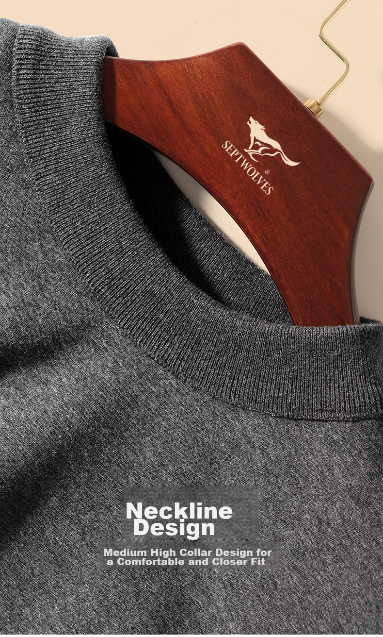 SEPTWOLVES Thermal Underwear for Men, Autumn And Winter Fleece-Lined Thickened Turtleneck Windproof Cold-Resistant Neck Protection Set for Middle-Aged And Elderly 13