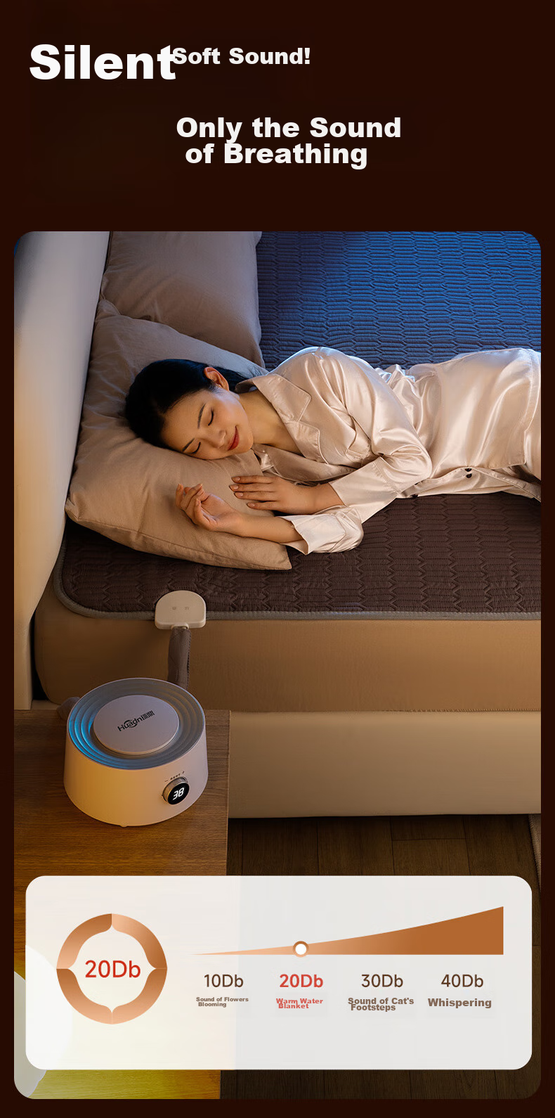 Huanding Water Heating Electric Blanket, Water Circulation Electric Mattress Pad, Smart Double Size, 2025 New Model, 0.9*1.8m 10