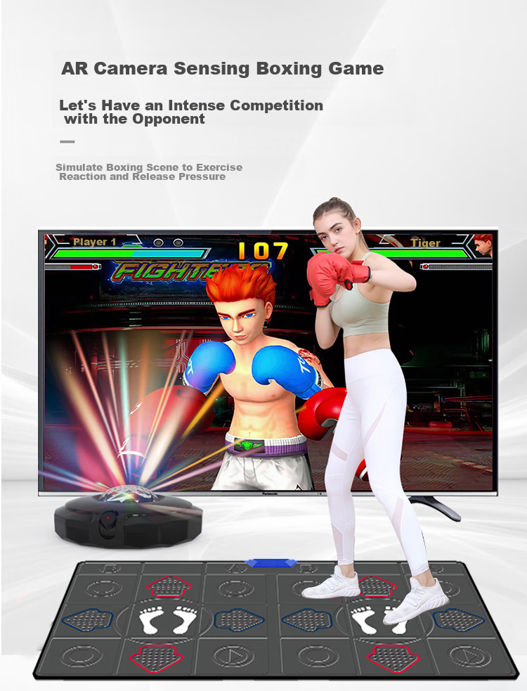 [Children's Birthday Gift] HongTai Double Wireless Dance Mat, Home TV Motion Sensor Camera, Running Mat 8