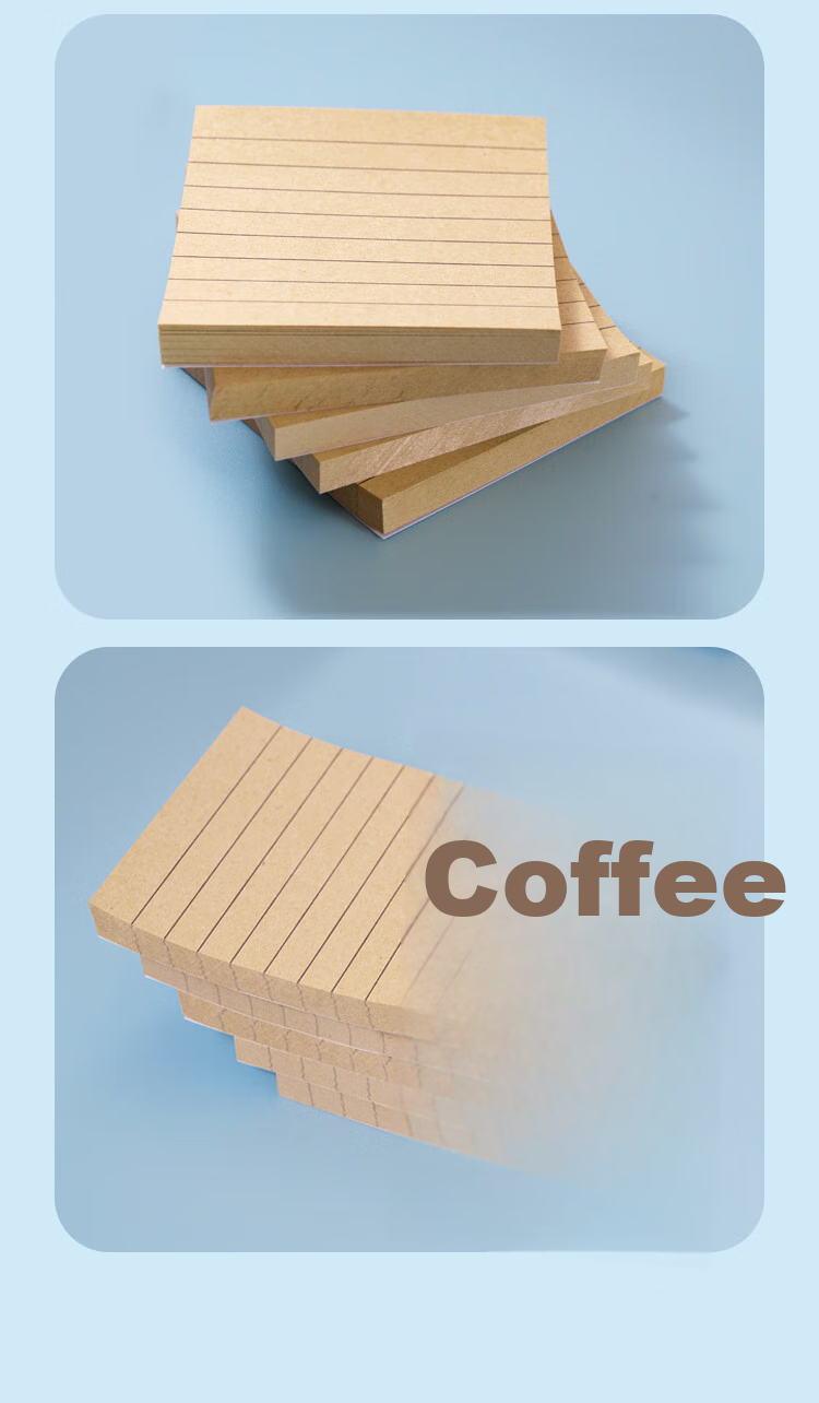 NVV Kraft Paper Sticky Notes, 400 Sheets in Total, Label Stickers, Adhesive Horizontal Lines, Memo Pad, Message Paper, Memo Pads, Office Supplies, Kraft Horizontal Striped Version, 5-Pack BL-11 13