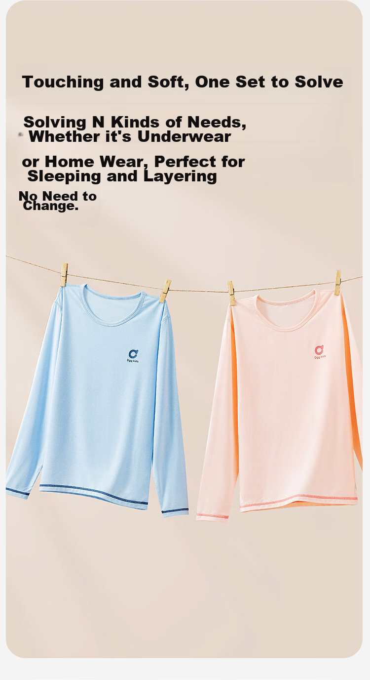 Dingguagua Children's Pajamas, Modal Cotton, Thin Spring And Summer Style, Girls' Home Wear, Long-Sleeve Autumn Clothing Set, Pink, Size 150 7