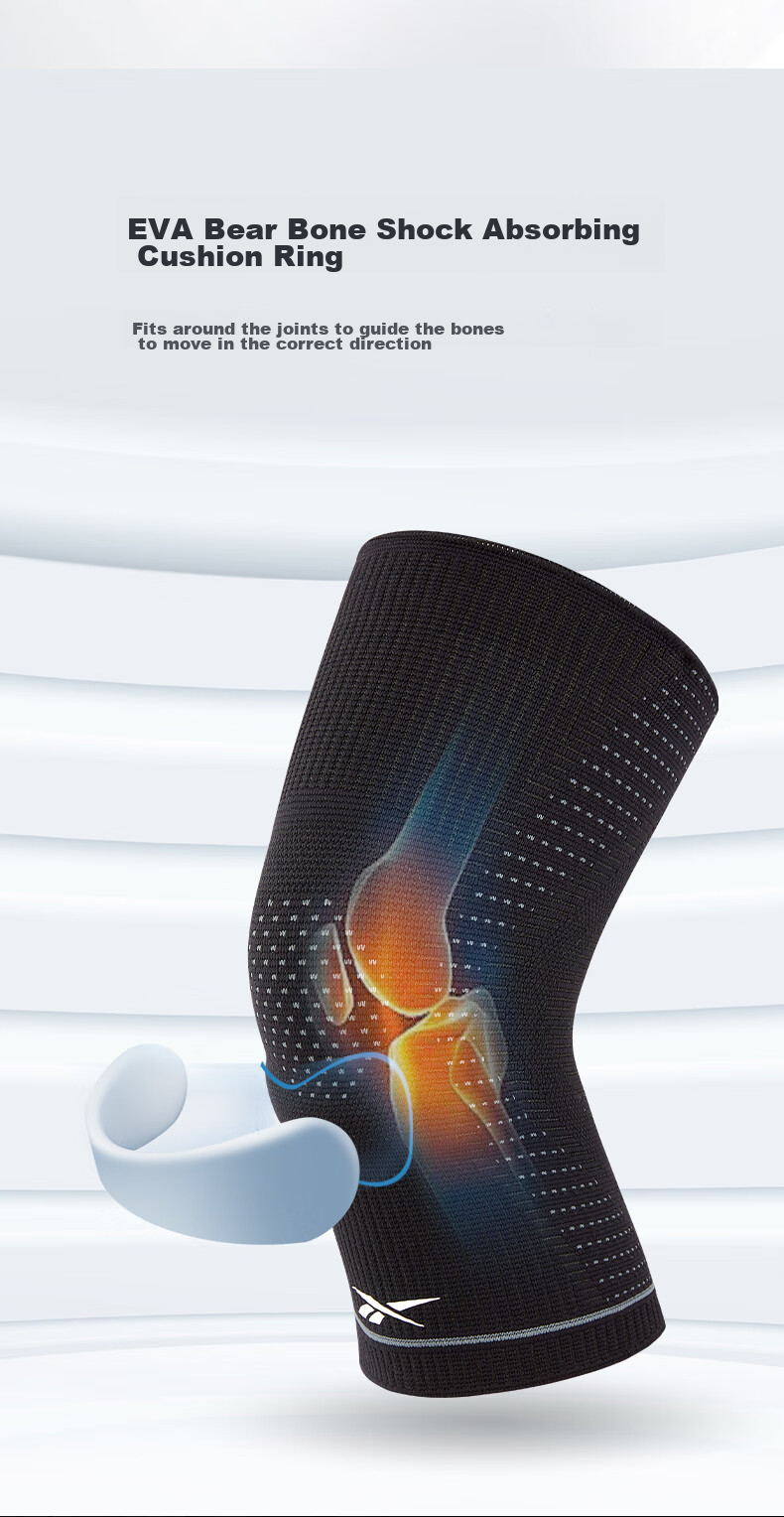 Reebok Knee Brace for Sports Running, Men's Warm Knee Support, Meniscus And Patella Protection, Basketball Badminton Hiking Knee Guard 5