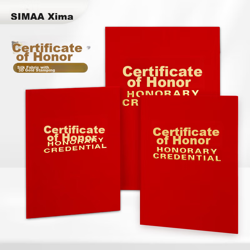 Сертификат SIMAA, 12K, классическое издание, 10 шт., 20 внутренних страниц, для церемоний награждения, с тиснением золотом, бархатная обложка