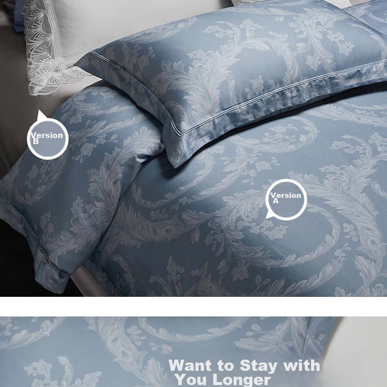 BEYOND Home Textiles, 140-Count Xinjiang Long-Staple Cotton Four-Piece Luxury Light Luxury Pure Cotton Bedding Set, Manryia 180cm Home Living Room 16