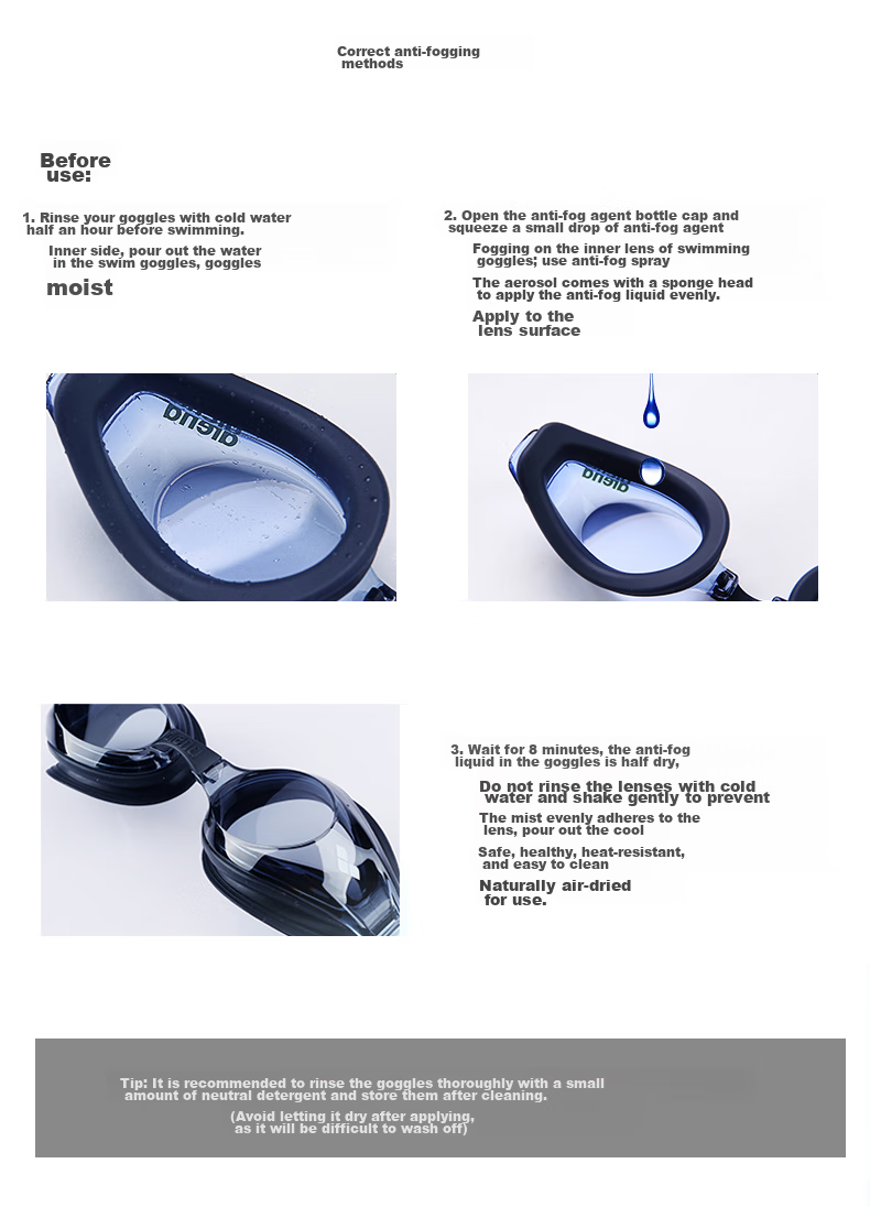 Arena Anti-Fog Spray for Swimming Goggles, Imported Professional Diving And Swimming Glasses, Waterproof High-Definition Coating Spray, Non-Irritating Winter Anti-Fog 8