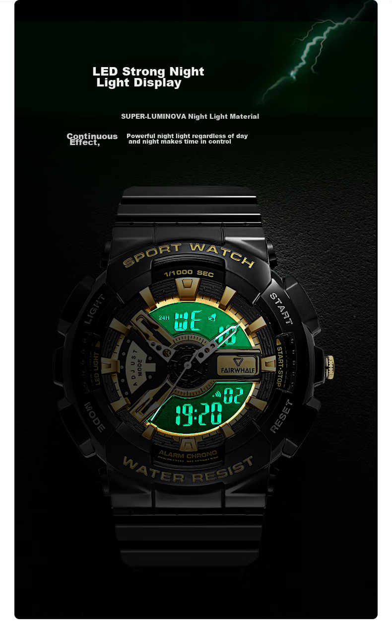 MARK FAIRWHALE Watch for Men, Women, Children And Students, Electronic Waterproof Sports Outdoor Watch, Holiday And Birthday Gift, Model 4340 9
