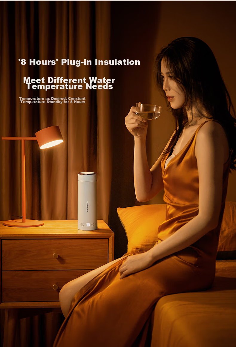 Locknlock Portable Electric Kettle, Outdoor Travel Electric Water Boiler, Electric Water Cup, Hot Water Cup, Business Trip Electric Kettle, Electric Heating Water Cup EJC3435WHT 14