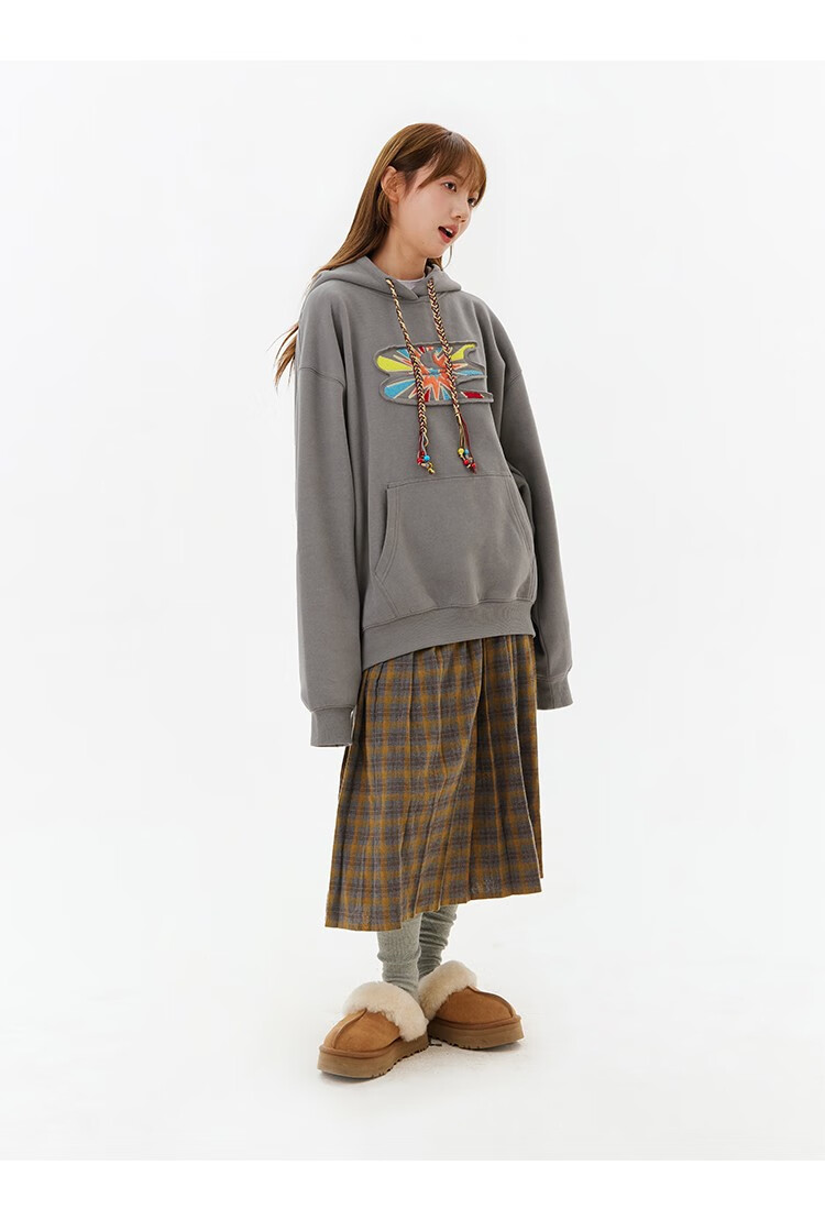 Crying Center Firework Embroidered Sweatshirt Brown S 2